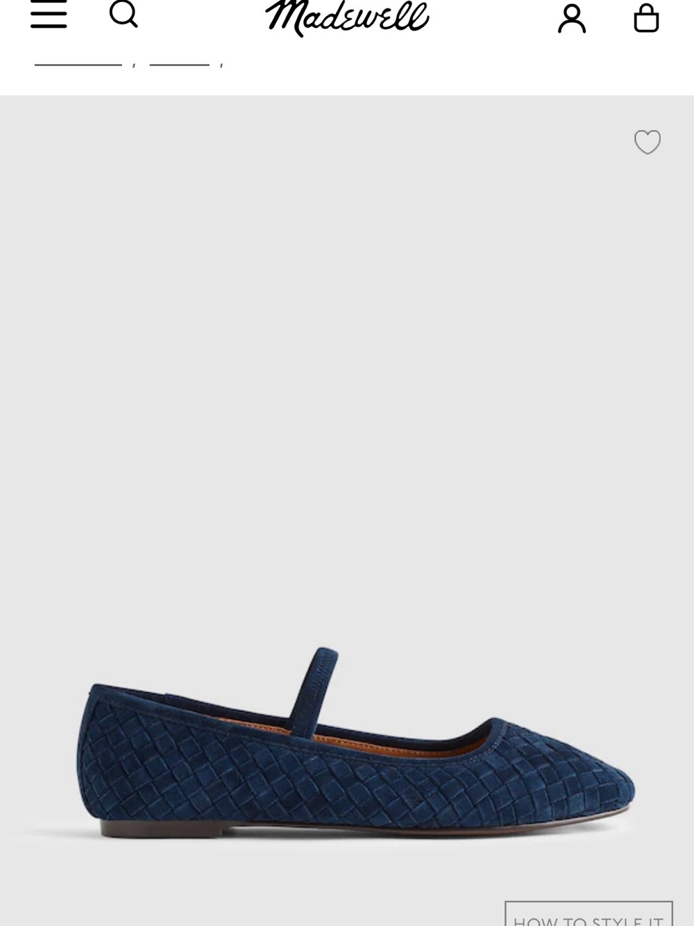 Madewell Greta Mary Jane Flat in True Midnight